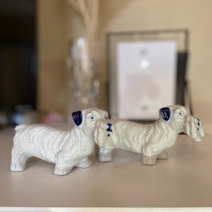 Porcelain couple Scottish Terrier dog figurine  pair,Vintage, Capodimonte